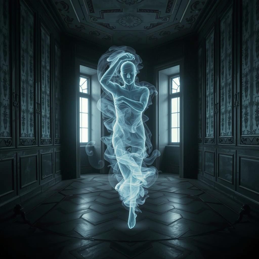 Ethereal Smoke Phantom in Fog, Digital Matte Painting