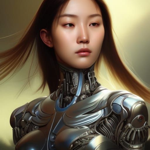 Detailed Biomechanical Portrait of a Korean Woman