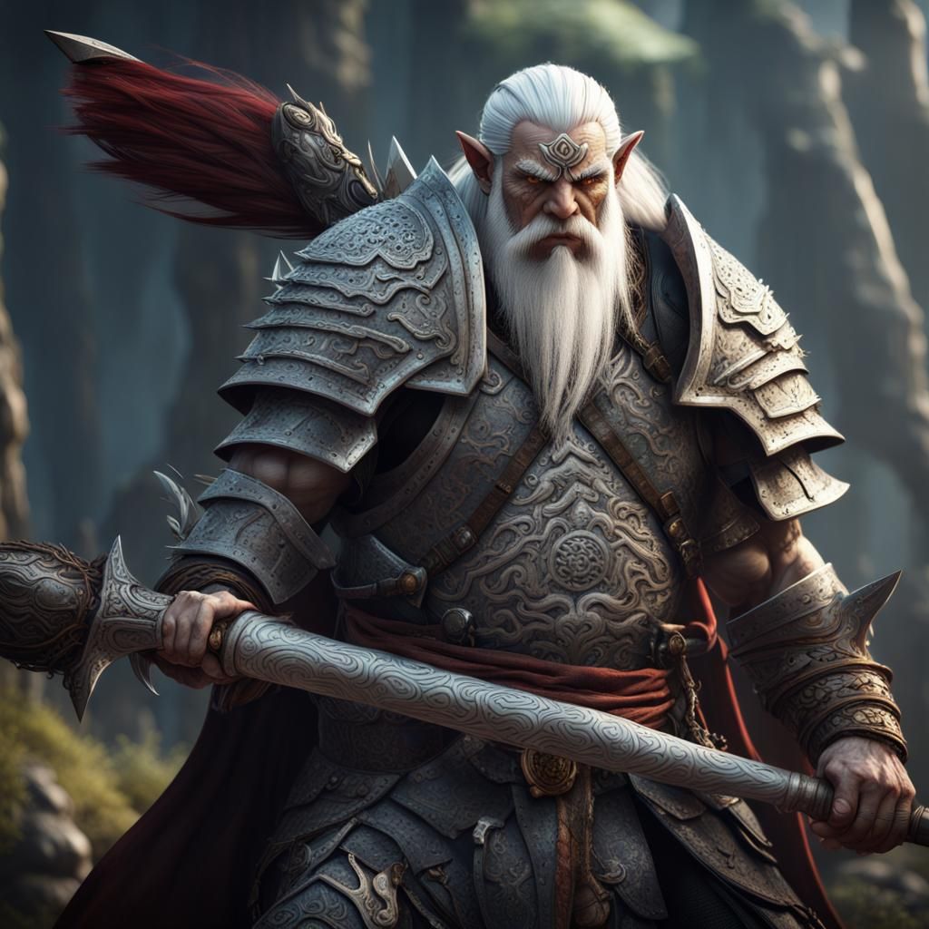 Fantasy Orc Warrior in Chinese Armor