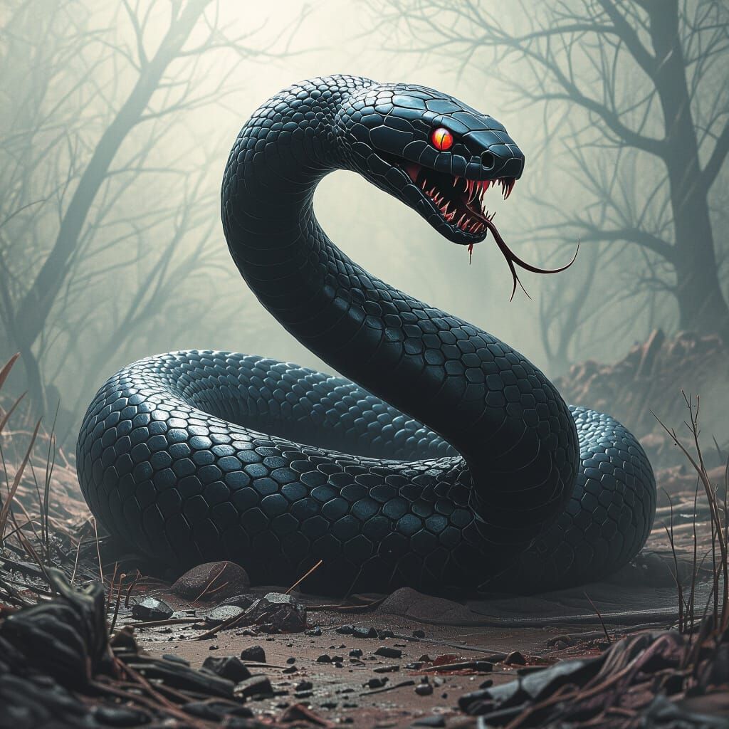 Epic Battle: Glossy Black Snake vs Zombie Snake