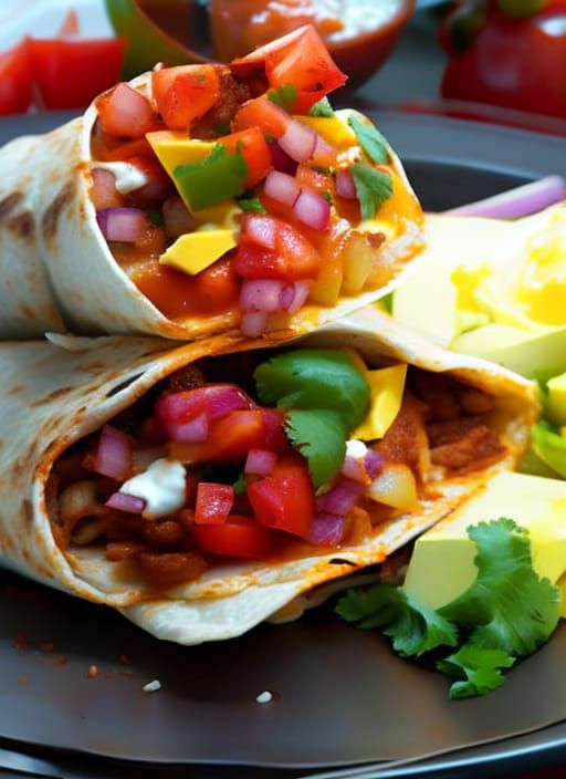 breakfast burrito with salsa