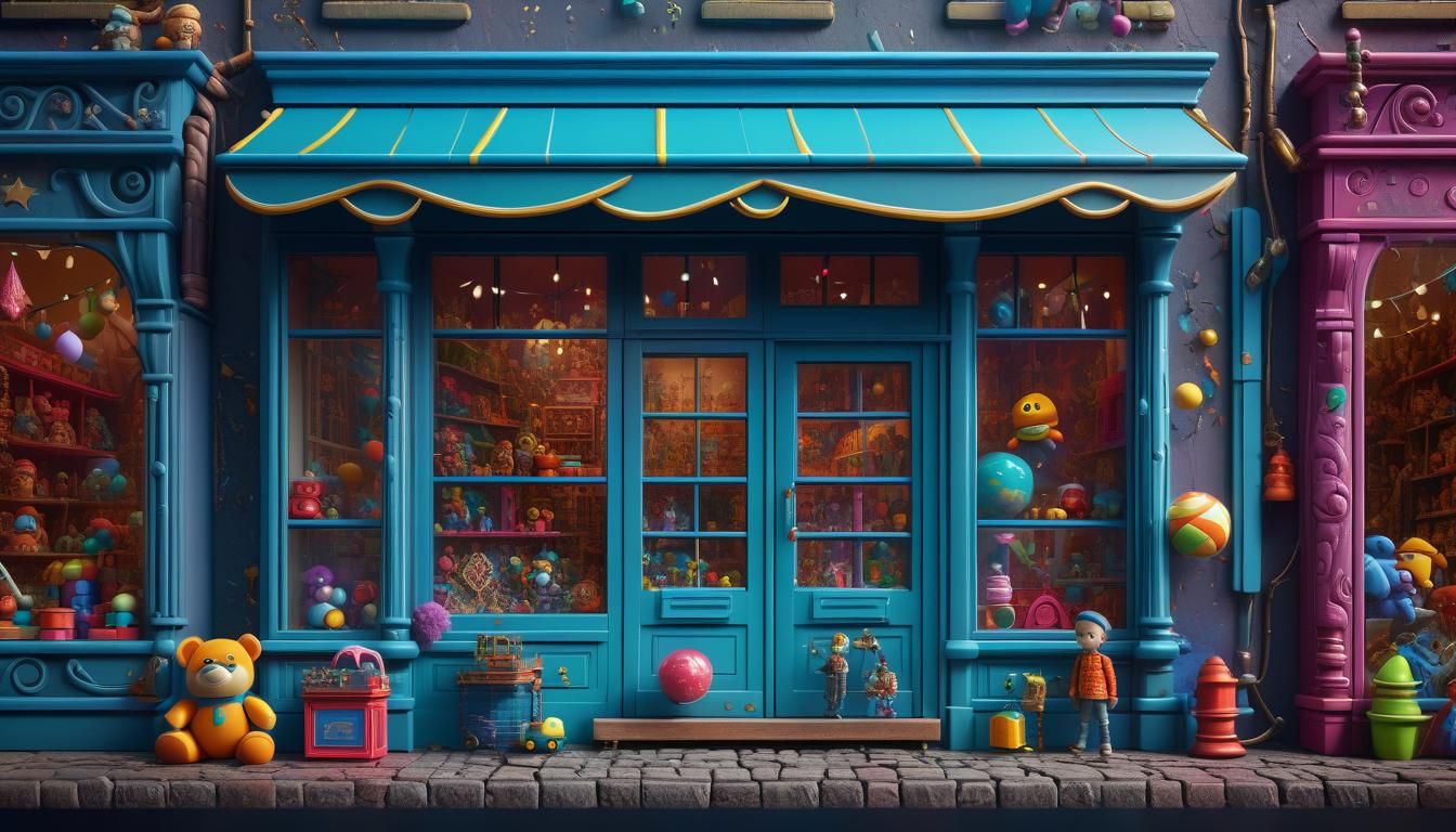 Whimsical Toy Bazaar in Splendid Fantasy Art
