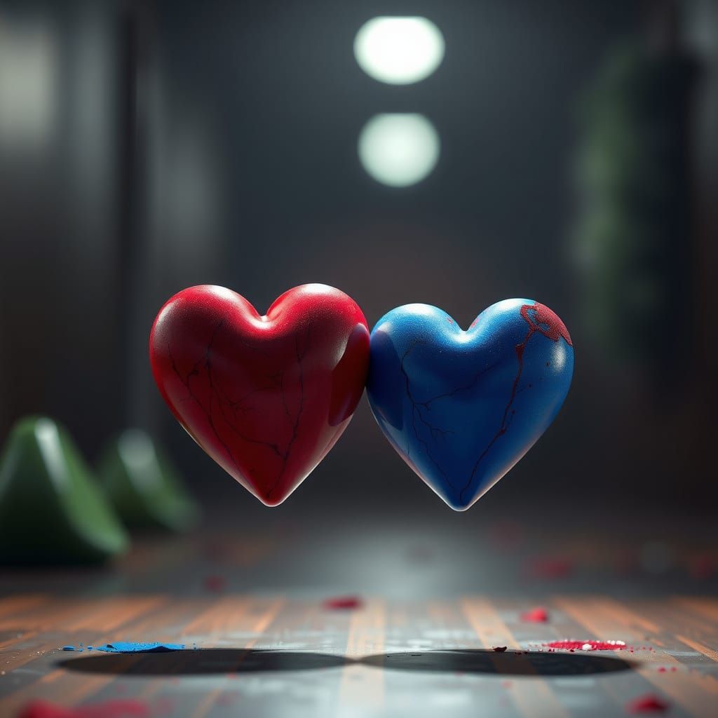 Cute 3D Anime Hearts Embody Friendship and Love in a Vibrant...