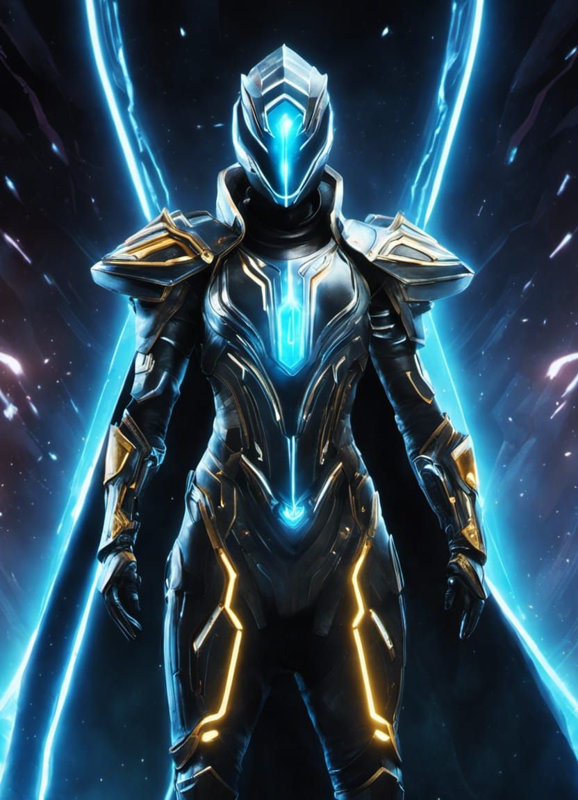 Aetherpunk Technomancer in Cyberspace Digital Illustration