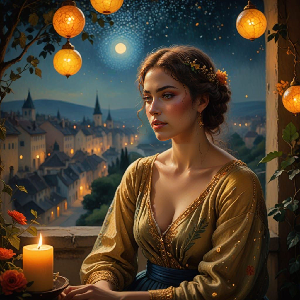 Sensual Brazilian Goddess Embracing Golden Light