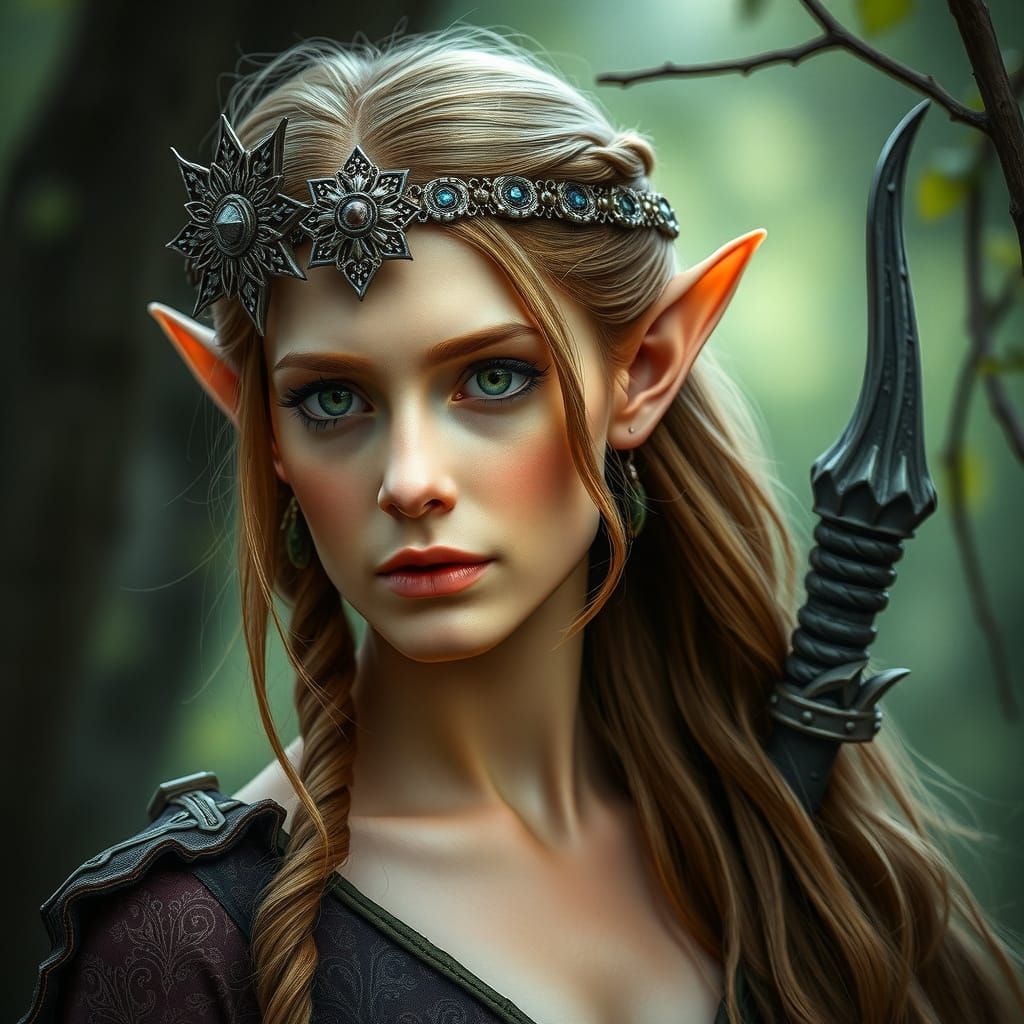 Beautiful Elf Woman Portrait in Mirkwood