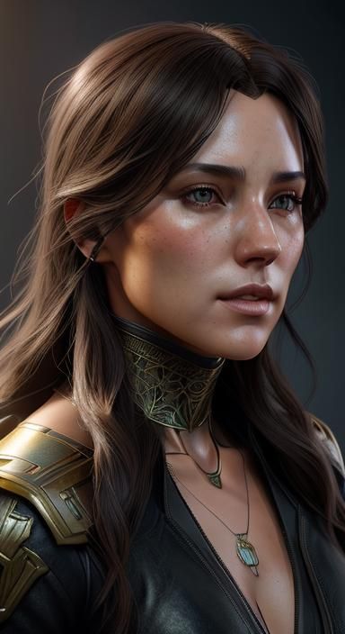 Country Woman Portrait in Hyperdetailed Art Nouveau Style