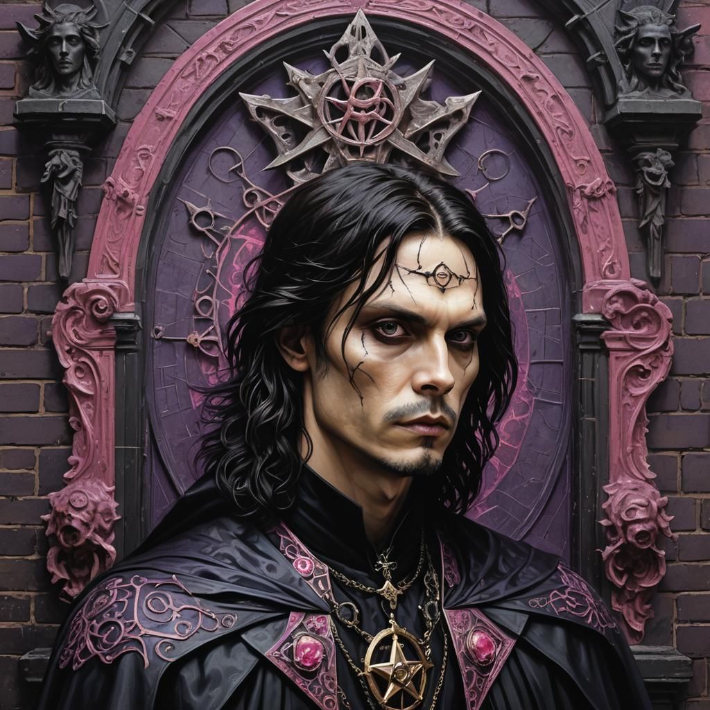 Gothic Portrait of Ville Valo in Rococo Style