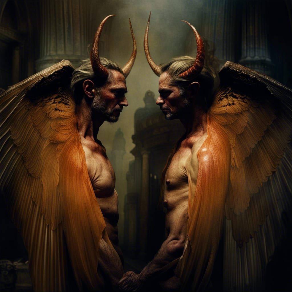 Winged Demons with Intricate Detail in Dark Photography