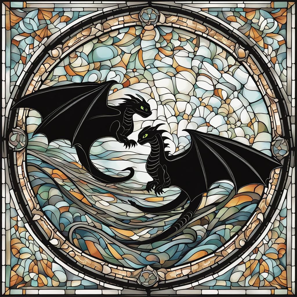 Stained Glass Window: Friendship Depiction with Fractals