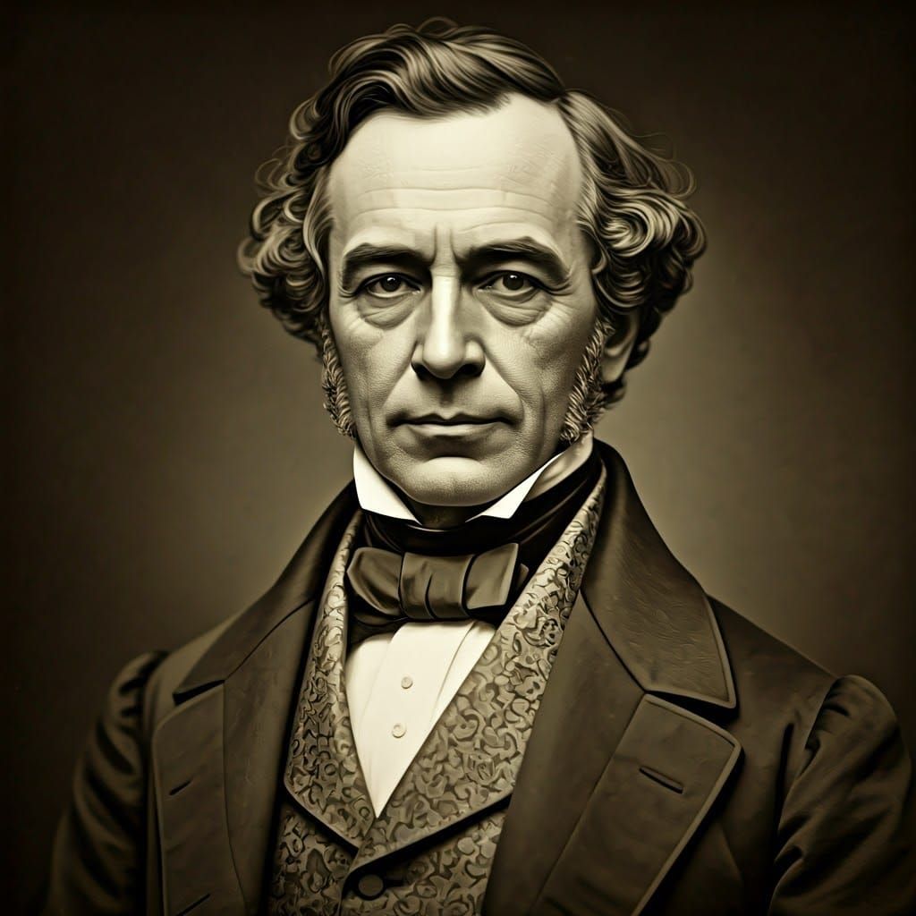 Realistic Portrait of a 19th-Century Gentleman