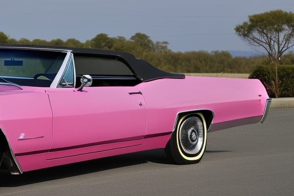 Hot Pink Cadillac Eldorado Convertible With Seal Eyes