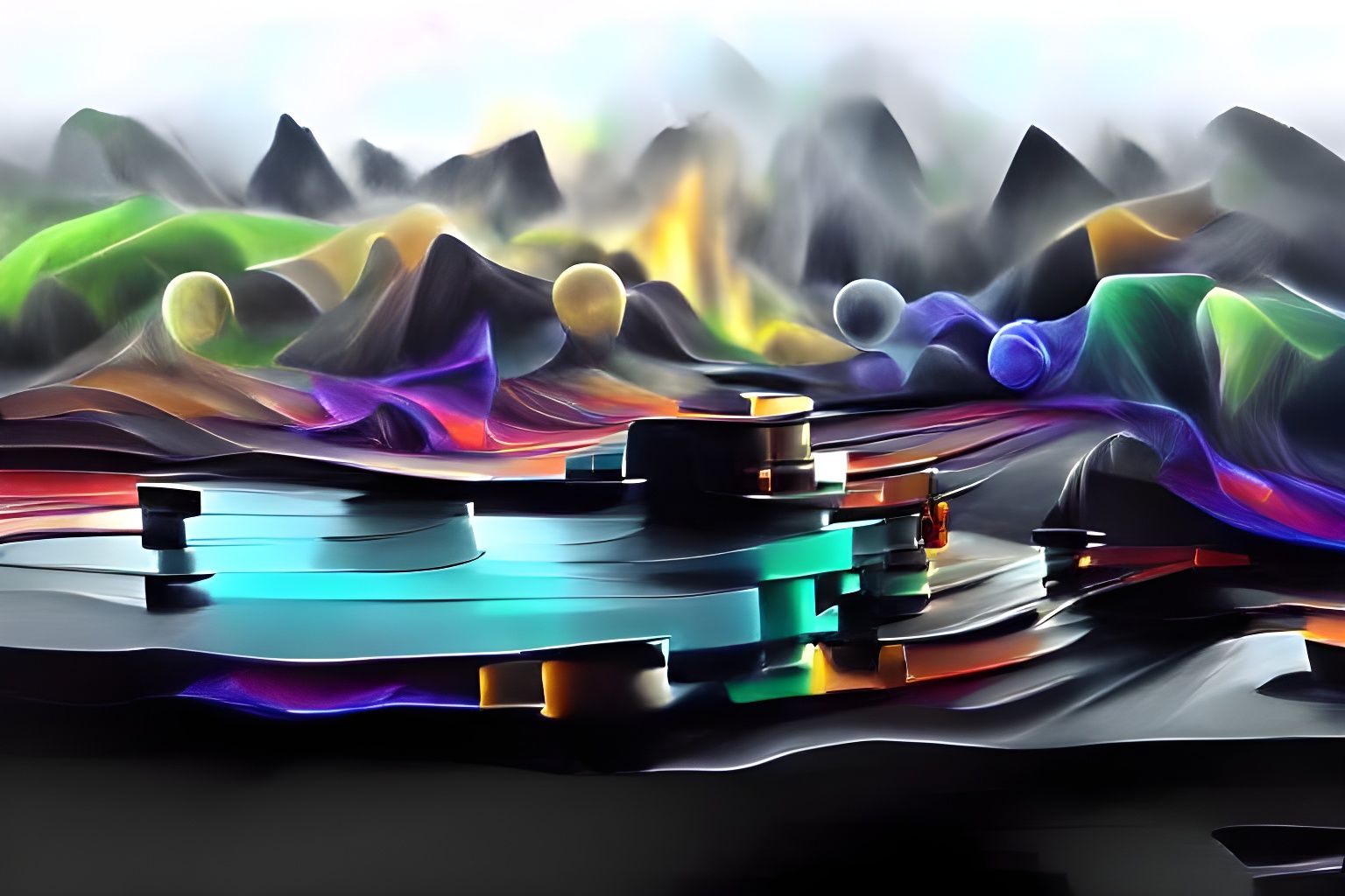 Abstract Music Visualization: Colorful Acrylic Art