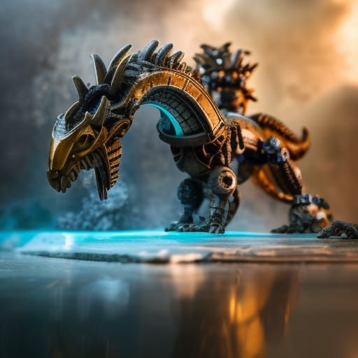 Antique Greek Marble Dragon Mecha Statue