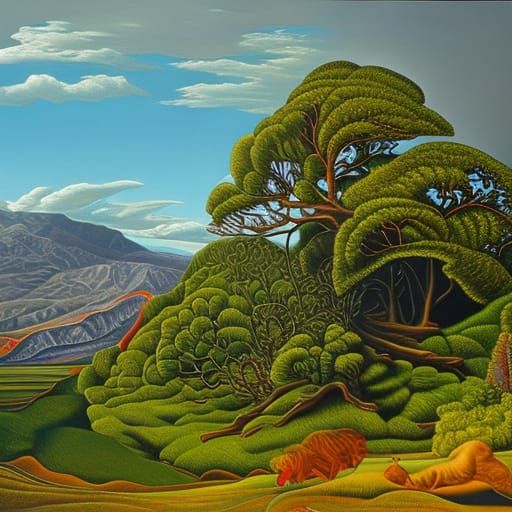 Surreal Beach Wall in Photorealistic Hyper-realism Style