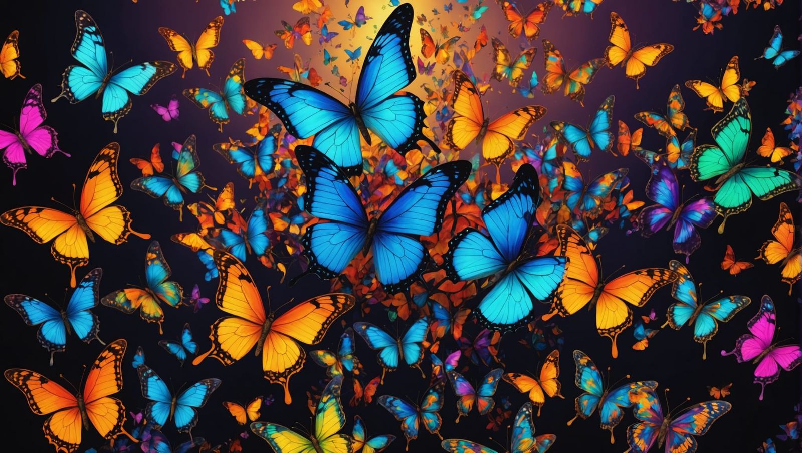 Fractal Butterflies in Pop Art Style