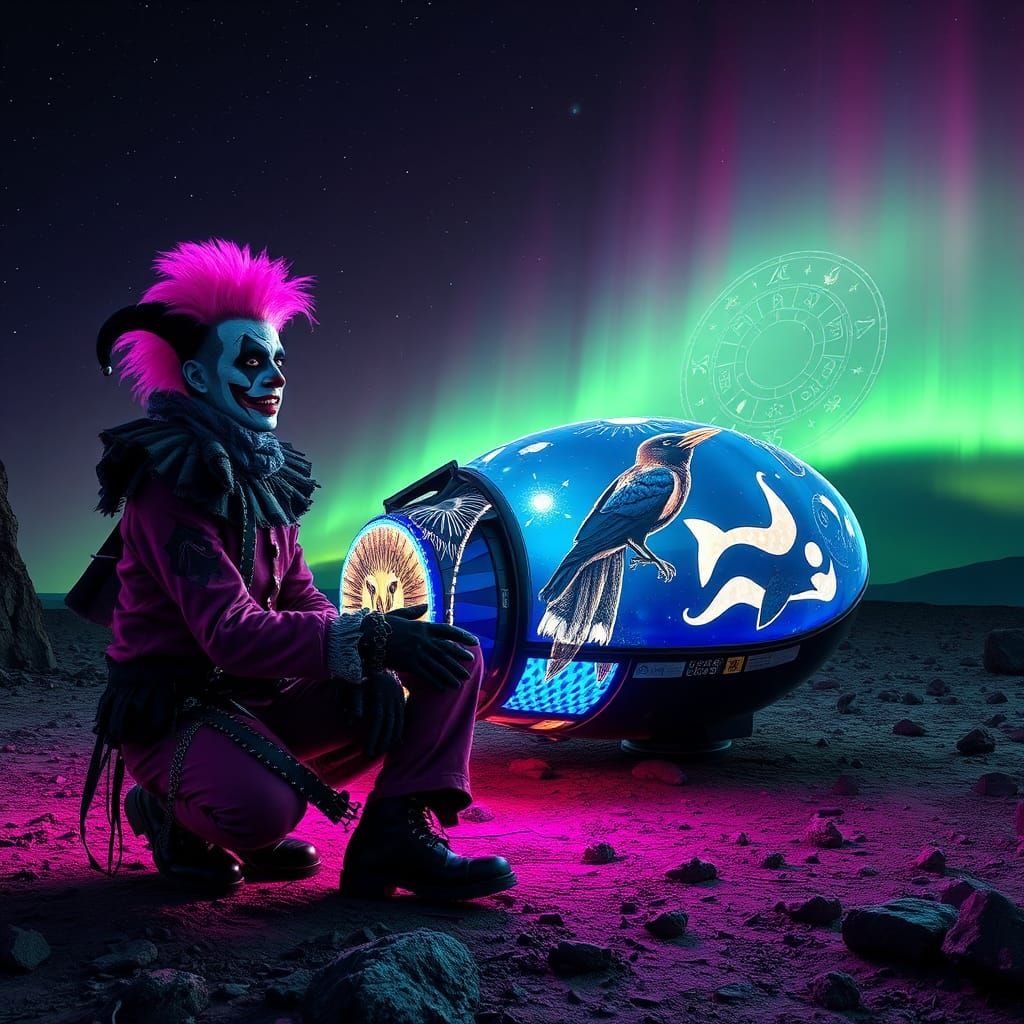 Insane Space Clown Terraforms Asteroid in Abstract Expressio...