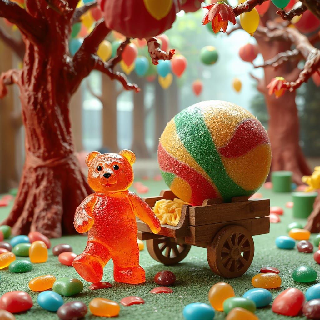 Gummy Bear in Jelly Forest with Lollipop, Candy World