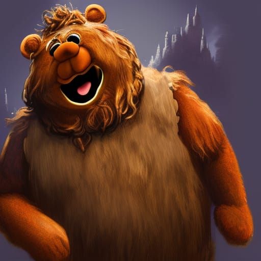 Fozzie Bear as Hagrid: Detailed Matte Painting