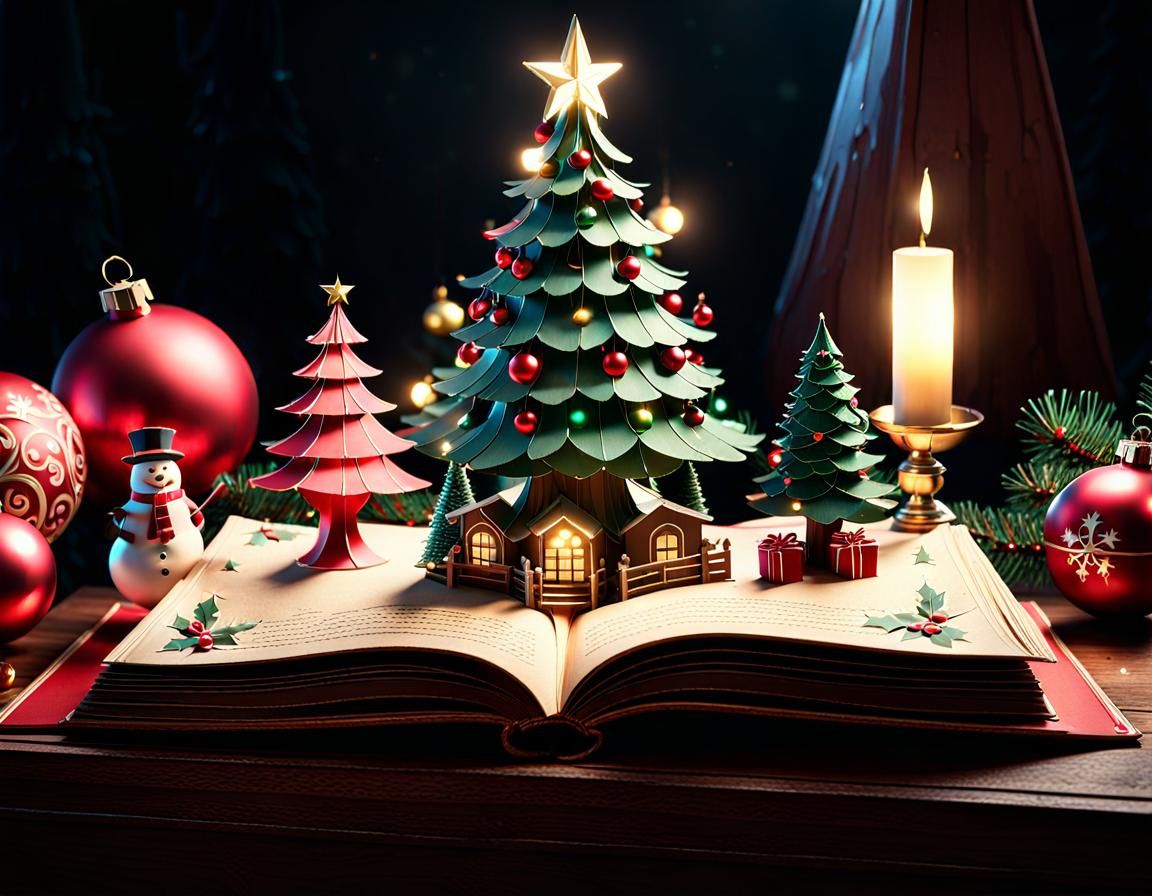 Vintage Christmas Pop-up Book