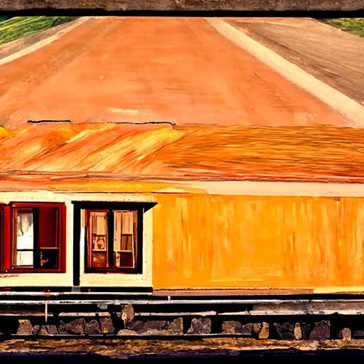 Hyperrealistic House by the Railroad, Hopper Style