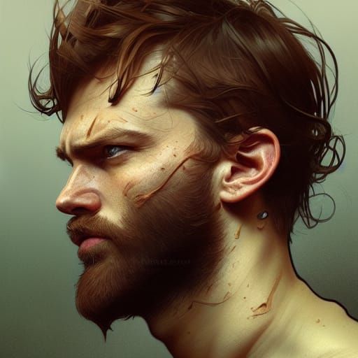 Melancholic Man Portrait in Ethereal Lighting