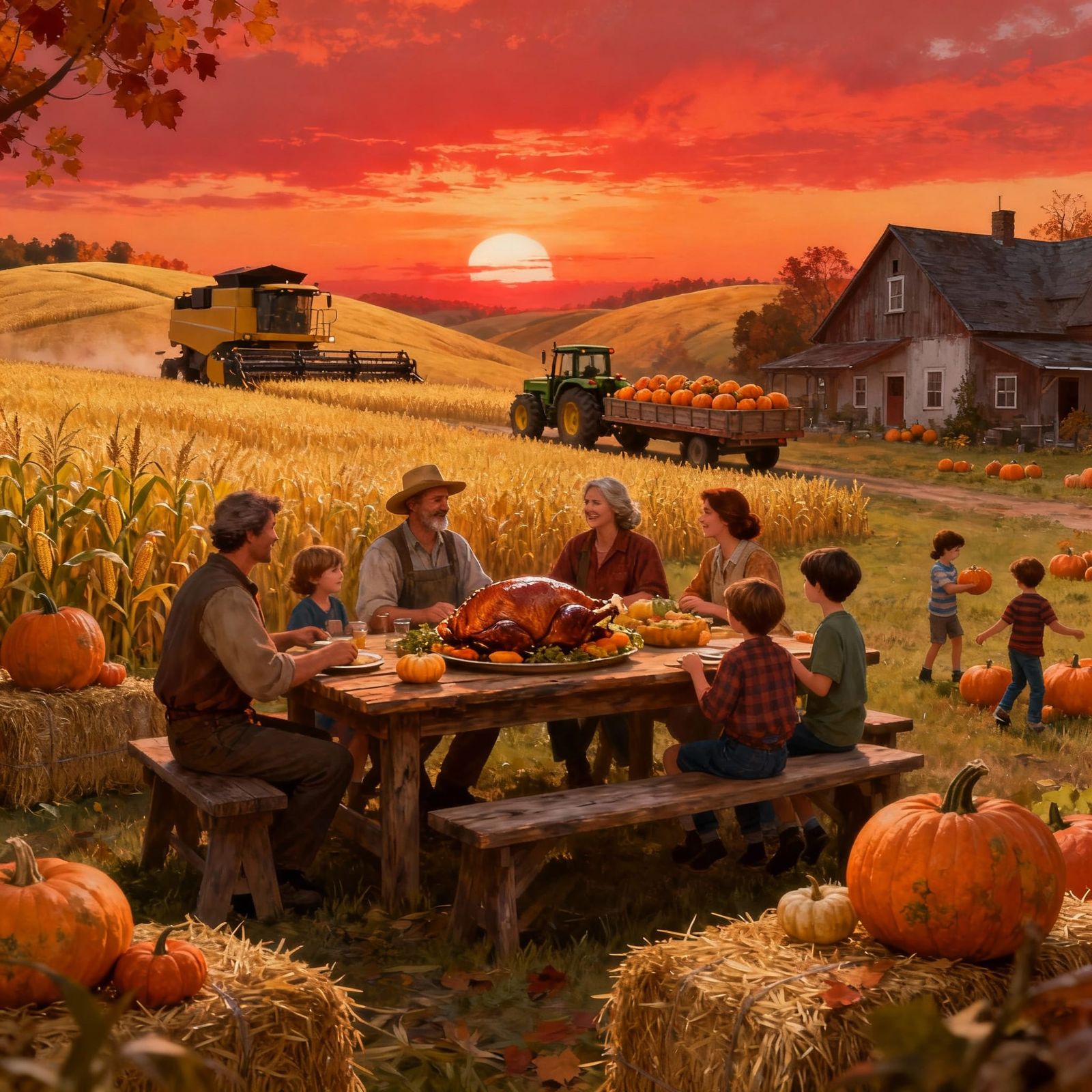 Banquete de Cosecha al Atardecer