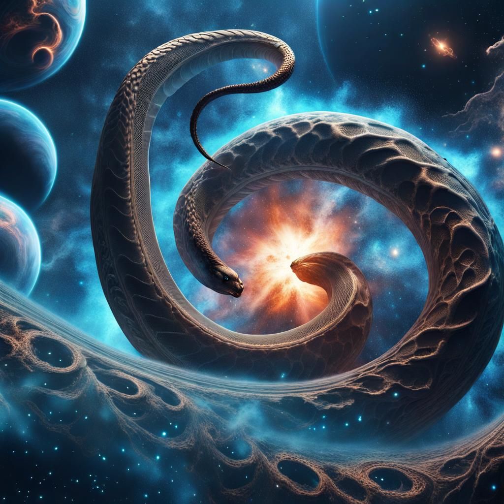Cosmic Serpent Impacts Planet in Hyper-Realistic Detail