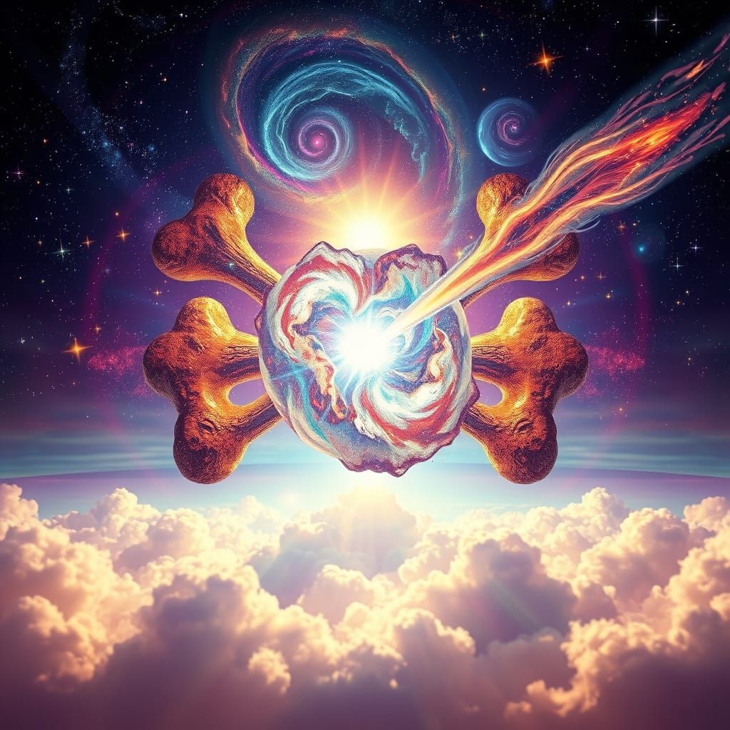 Surreal Cosmic Explosion Unfolds in Vibrant, Divine Light