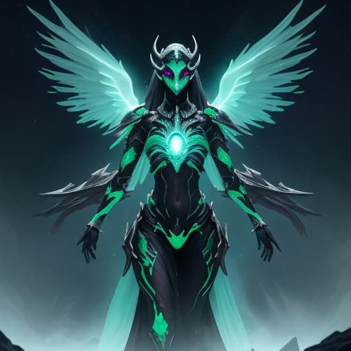 Cosmic Empress with Nebulae, Fantasy Art