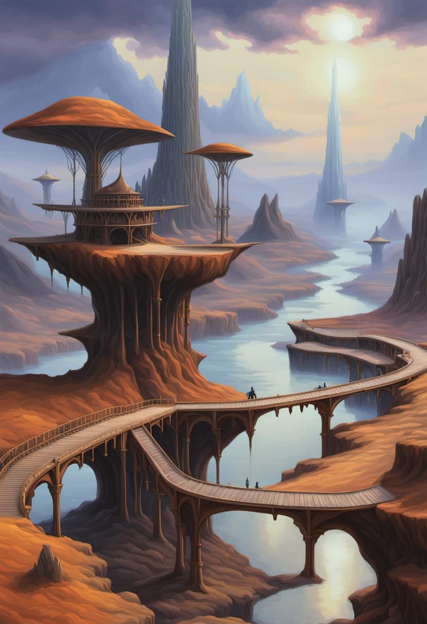 Vibrant Sci-Fi Alien Landscape in Digital Art Style