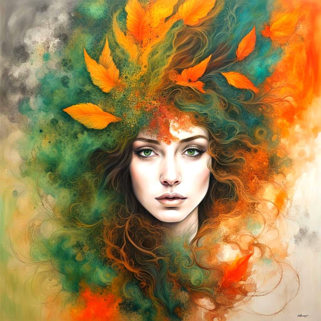 Abstract Woman of Nature and Magic