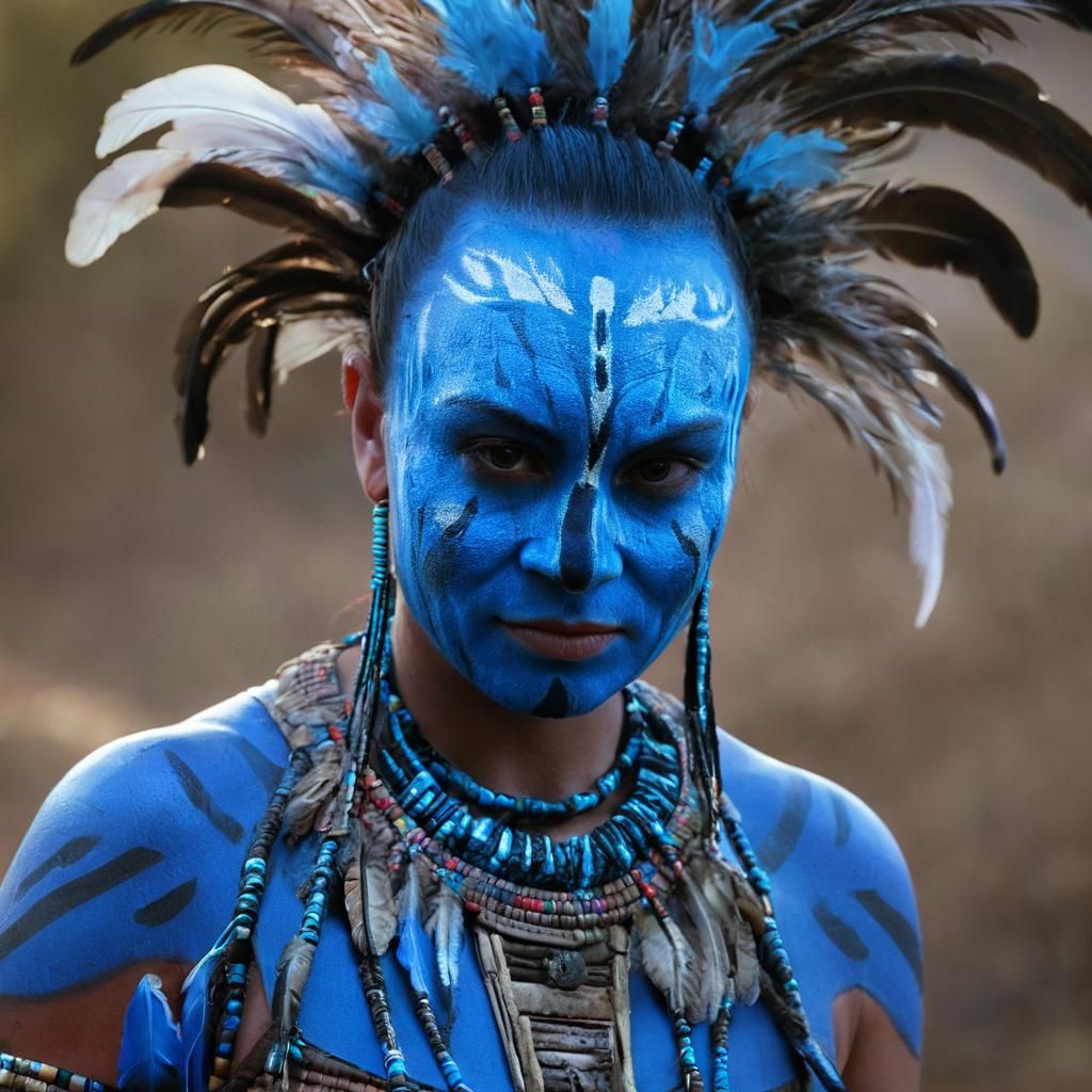 Dramatic Tribal Character in Cinematic Style