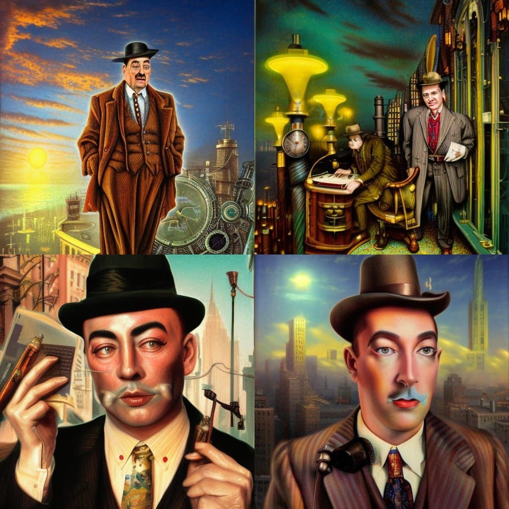 1920s Stockbrokers in Steampunk Cyberpunk Style