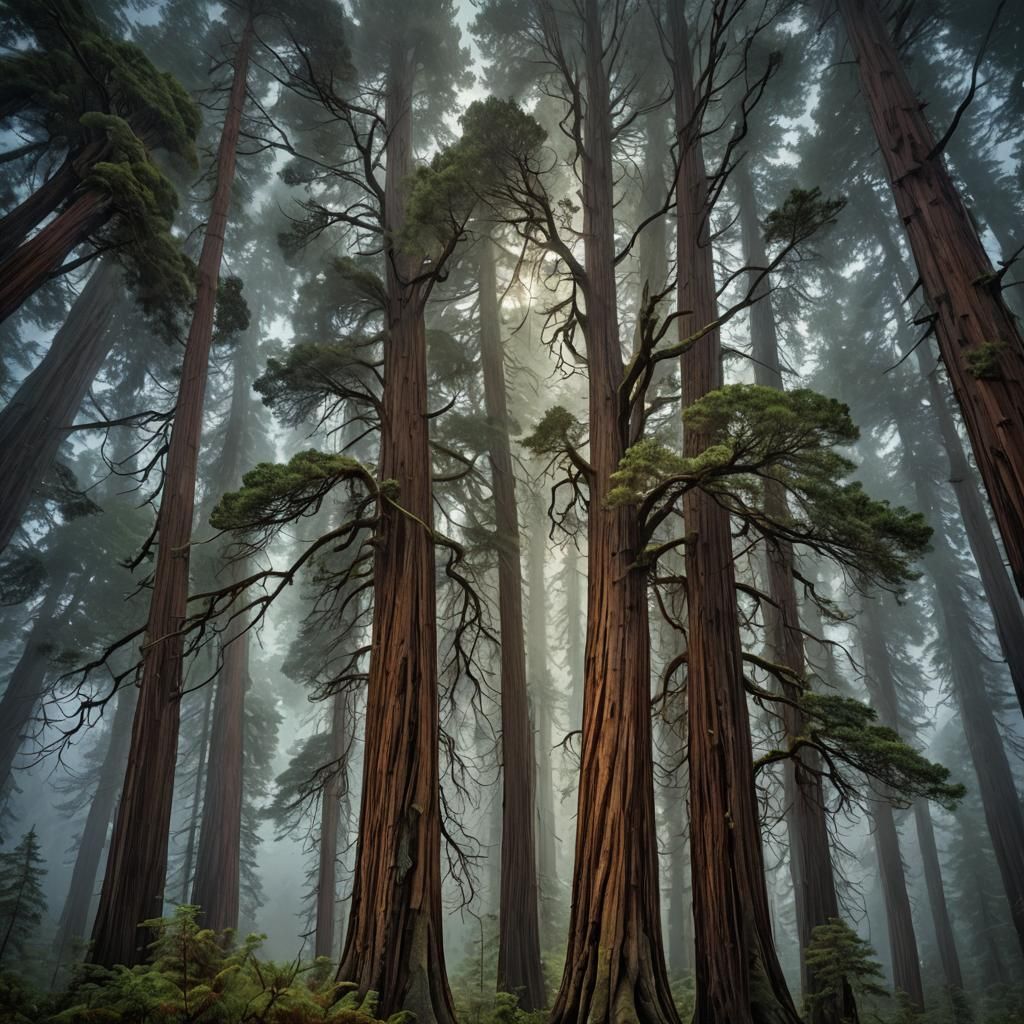 Moonlit Redwood Forest in High Resolution