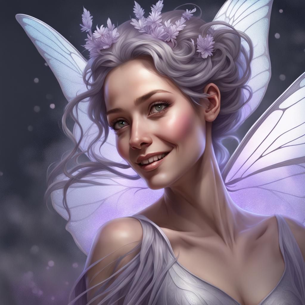 Faerie Woman Portrait with Butterfly Wings