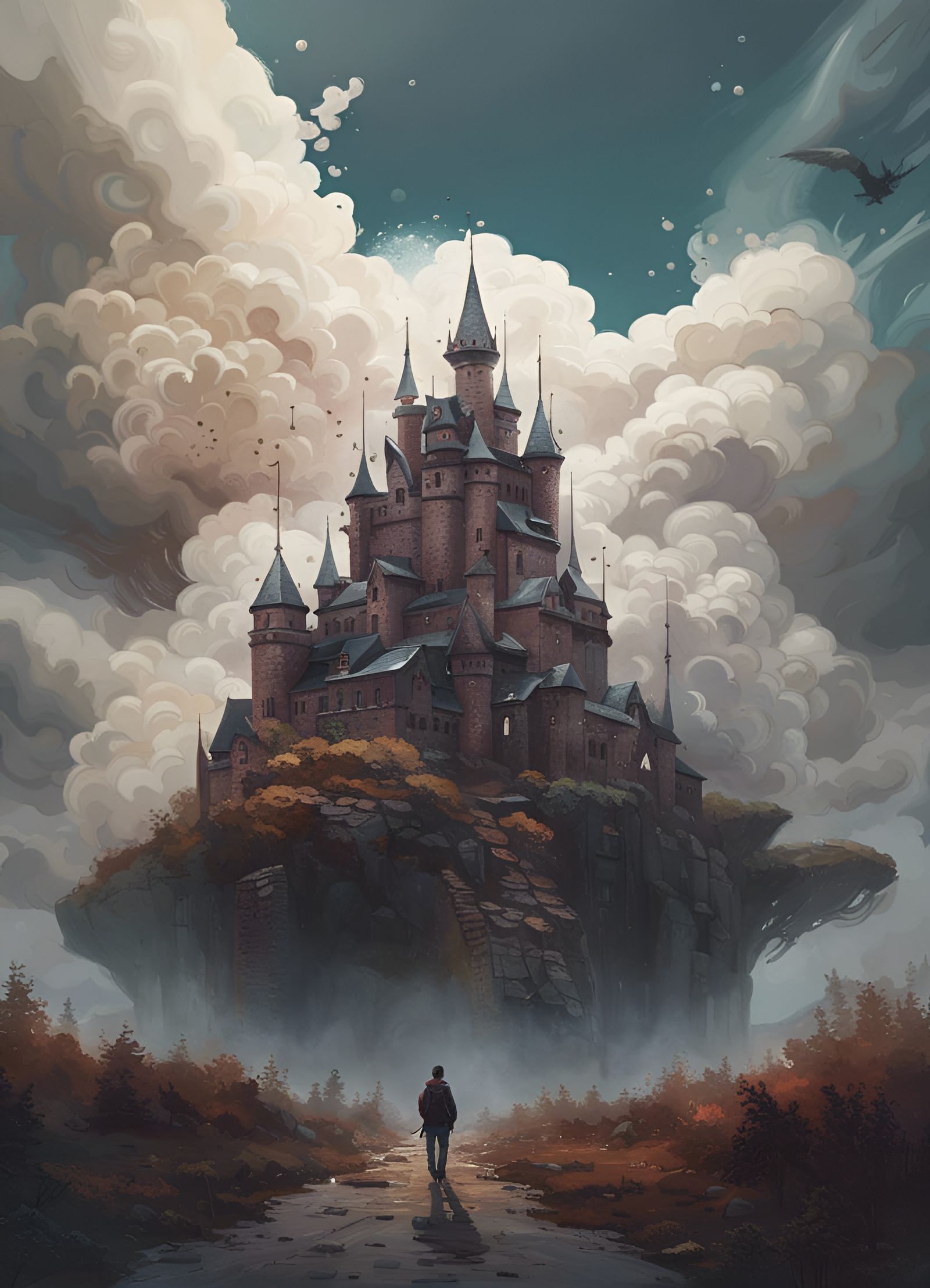 Castle Clouds: Hyperdetailed Photorealistic Digital Art