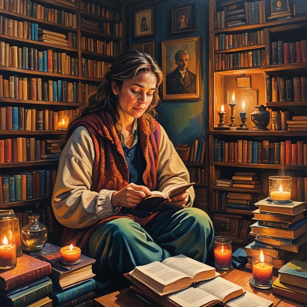 Cozy Room Scene in Vibrant Oil Painting