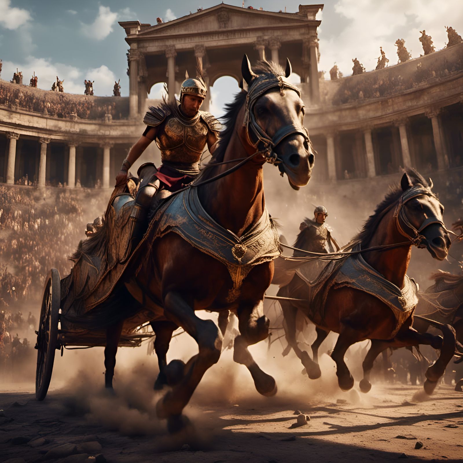 A Roman chariot race in Ancient Rome
