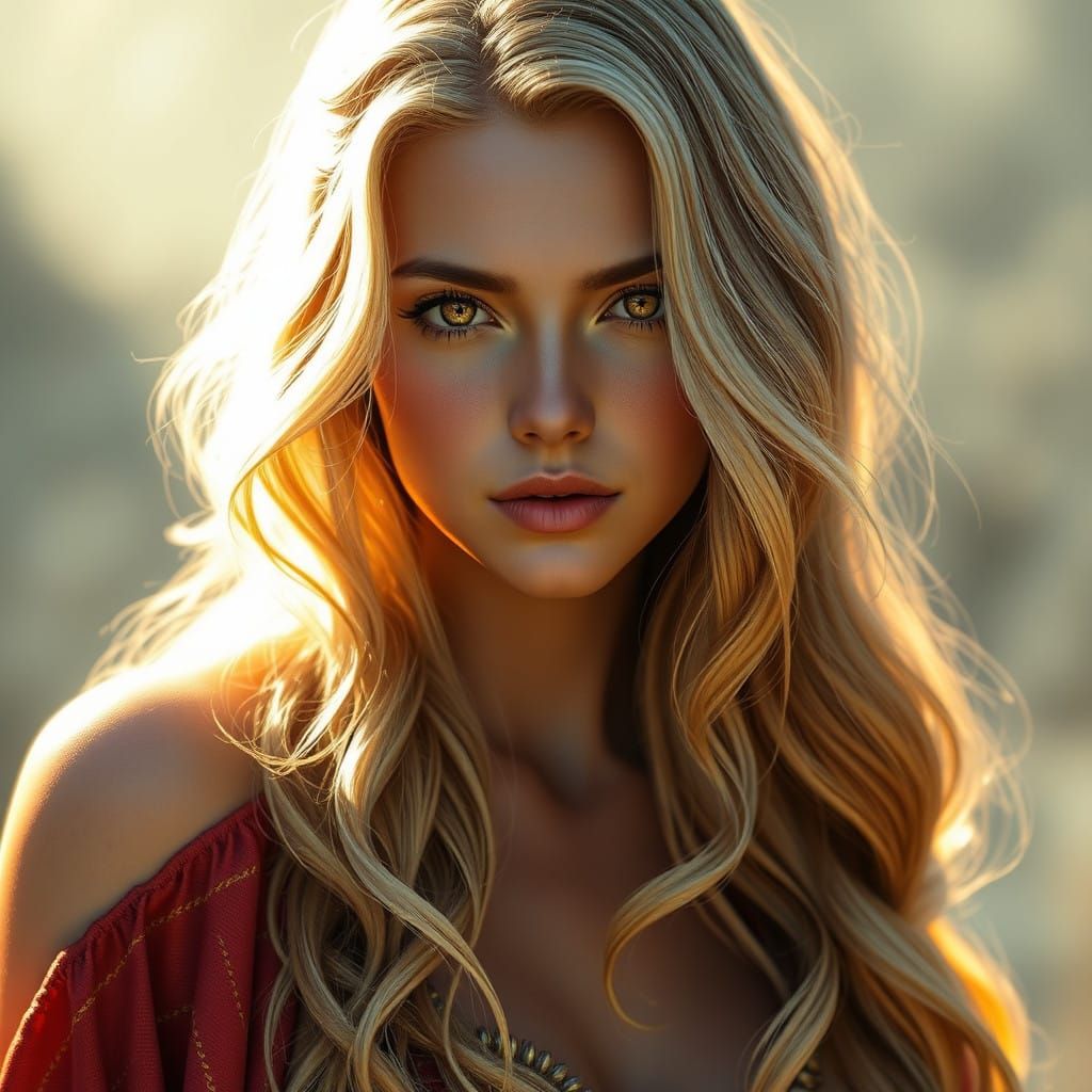 Enchanted Summer Goddess in Fantasy Realm