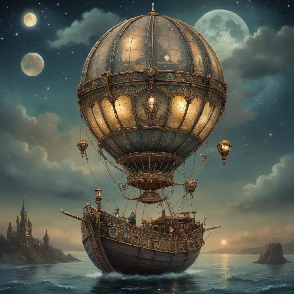 hot air balloon boat