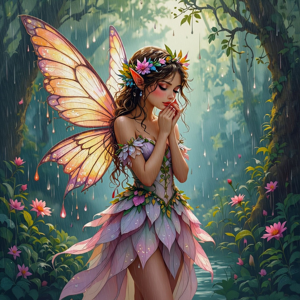 Fairy with Raindrops