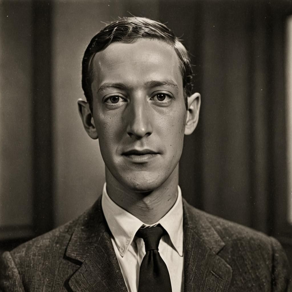 Zuckerberg as Lovecraft: 1930s Thorne Von Hapsburg Photo