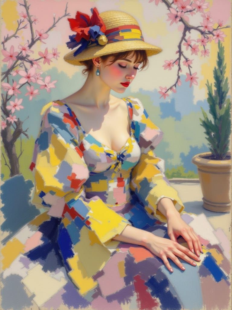 Mondrian Pin-Up Garden Figure Study