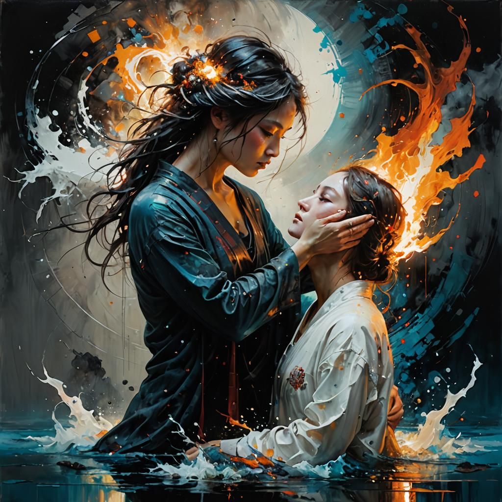 Yin and Yang: Mystical Acrylic Painting