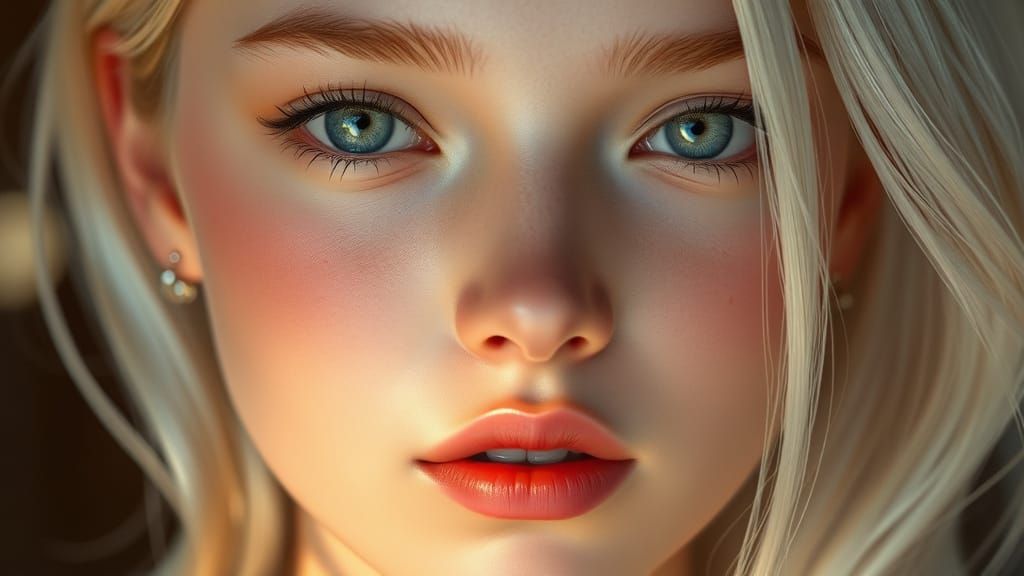 Anime-Style Portrait of a Radiant Woman