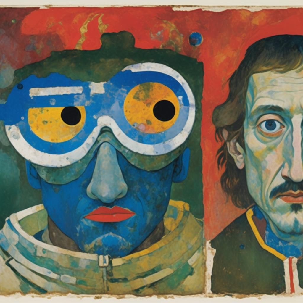 Goggle-Eyed Diver: Surreal Portrait Inspired by Masters