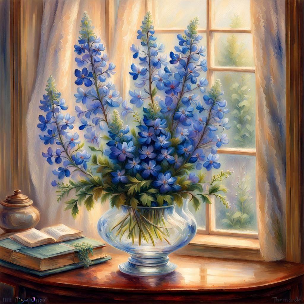 Bluebonnet Floral Arrangement in Ethereal Fantasy Style