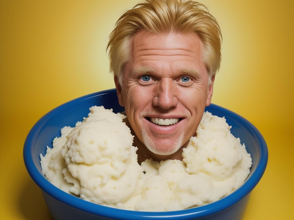 Surreal Pop Art Portrait in Mashed Potatoes