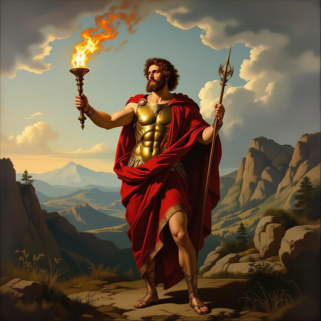 Prometheus Brings Fire, Inspired by Baroque Masters